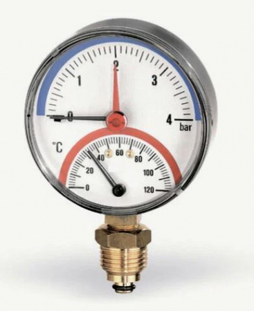 Термоманометр радиальный WATTS 10х1/2"  DN80 (0-10бар) от интернет-магазина stmaster54.ru